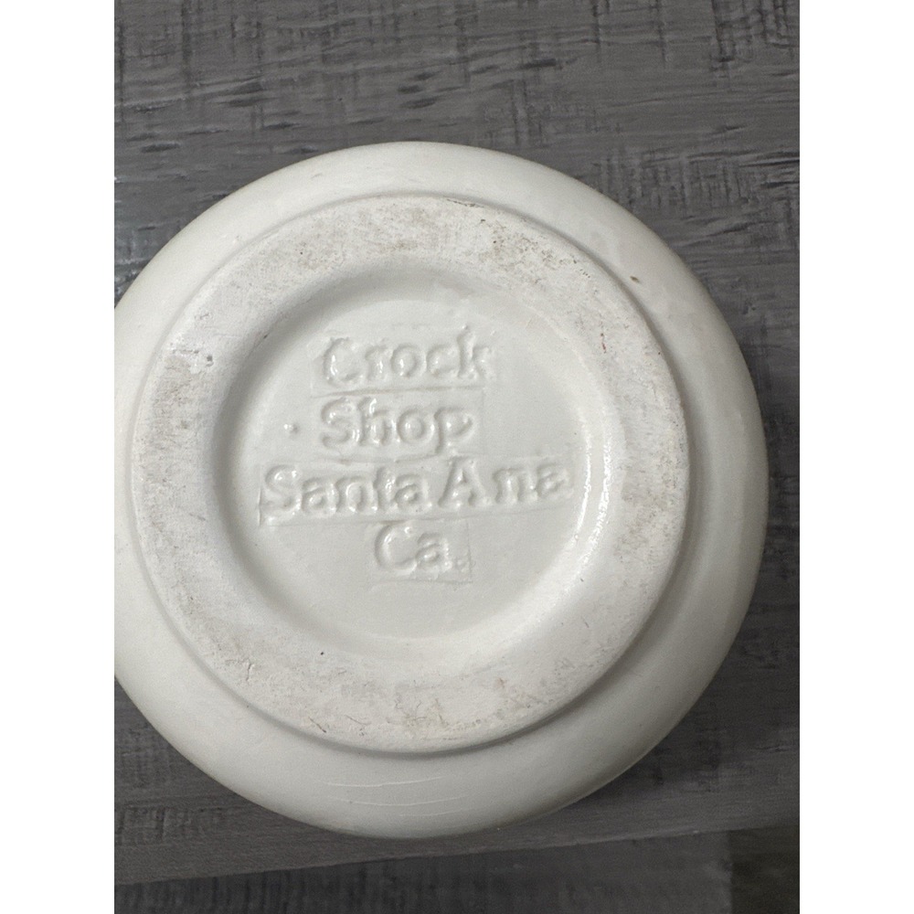 Crock Shop Sunflower Bowl 6" Santa Ana CA Blue Sponge Rim Chili Soup Serving - Picture 8 of 8